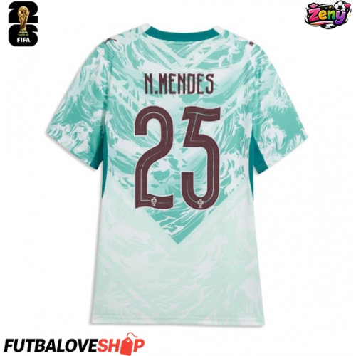 Dres Portugalsko Nuno Mendes #25 Preč pre Ženy MS 2026 Krátky Rukáv